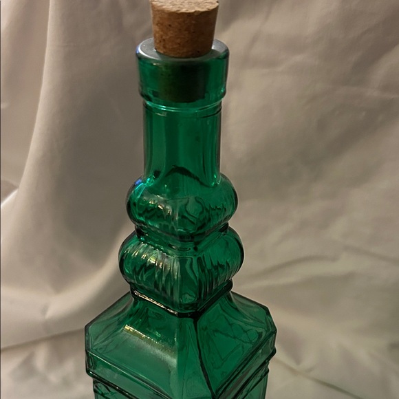 Vintage Green Glass Bottle with Cork - Picture 2 of 4